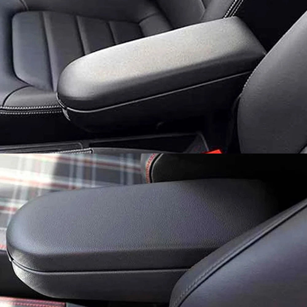 For VW GOLF Beetle 1999-2009 Black Leather Console Center Armrest Cover Lid EOA 6B93BC-57