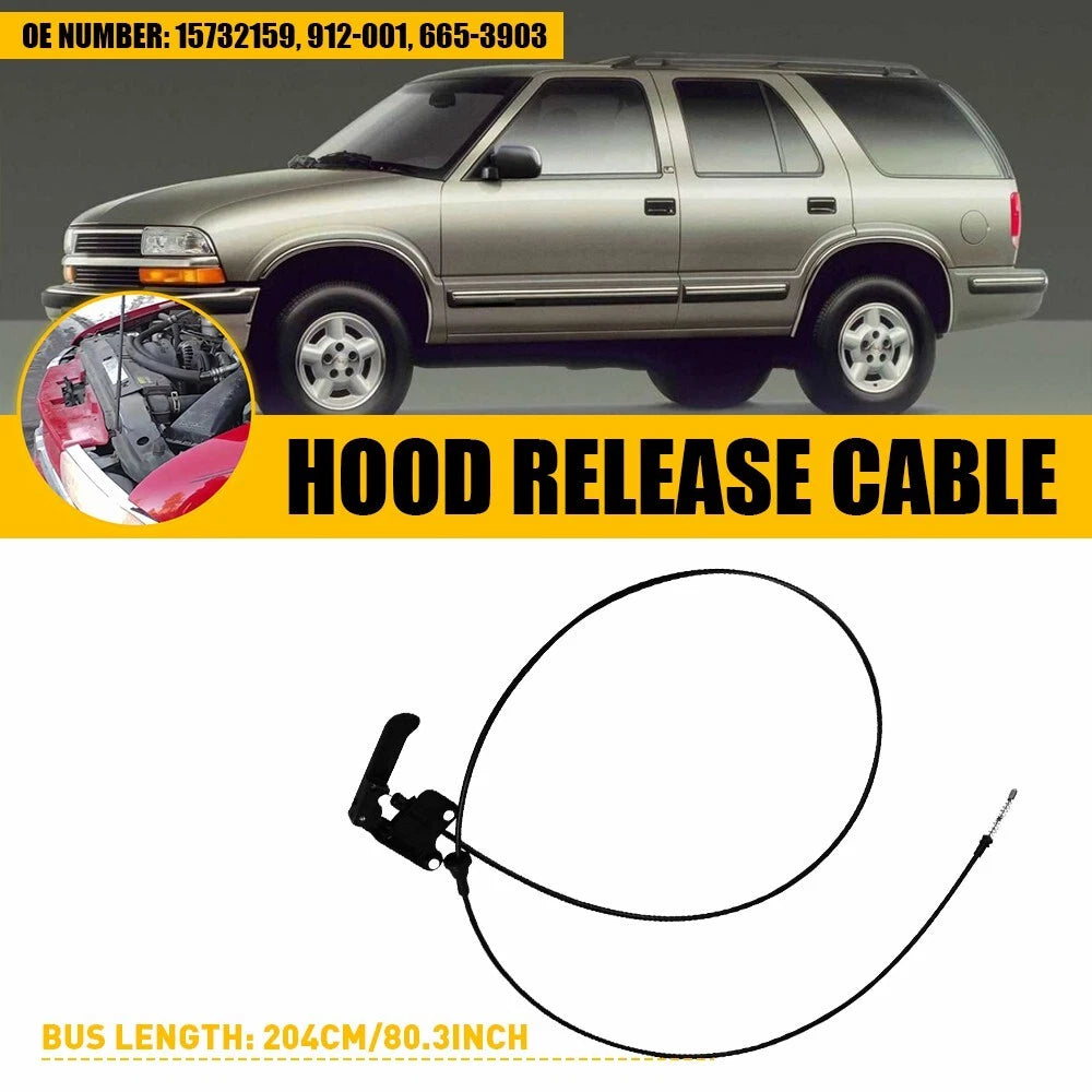 Hood Latch Release Cable Assembly for 1994-01 GMC Sonoma Chevy S10 Truck 912-001 6B93BC-57