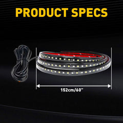 2X 60" LED Running Board Light Side Step Strip Bar White Amber Turn Signal Truck 6B93BC-57