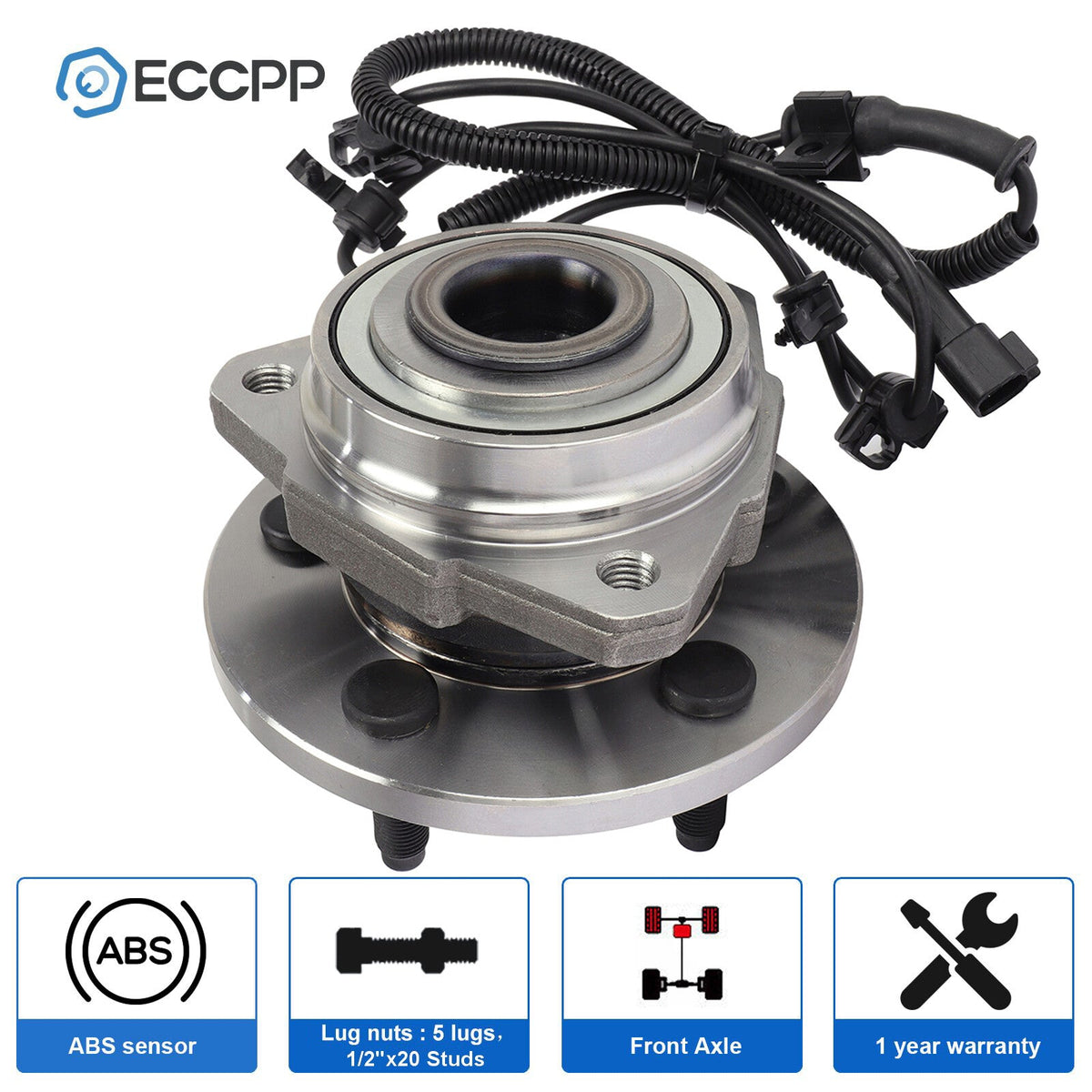 1Pc Front Left Wheel Hub Bearing Assembly For Jeep Liberty 2002-2006 2007 w/ ABS 6B93BC-57