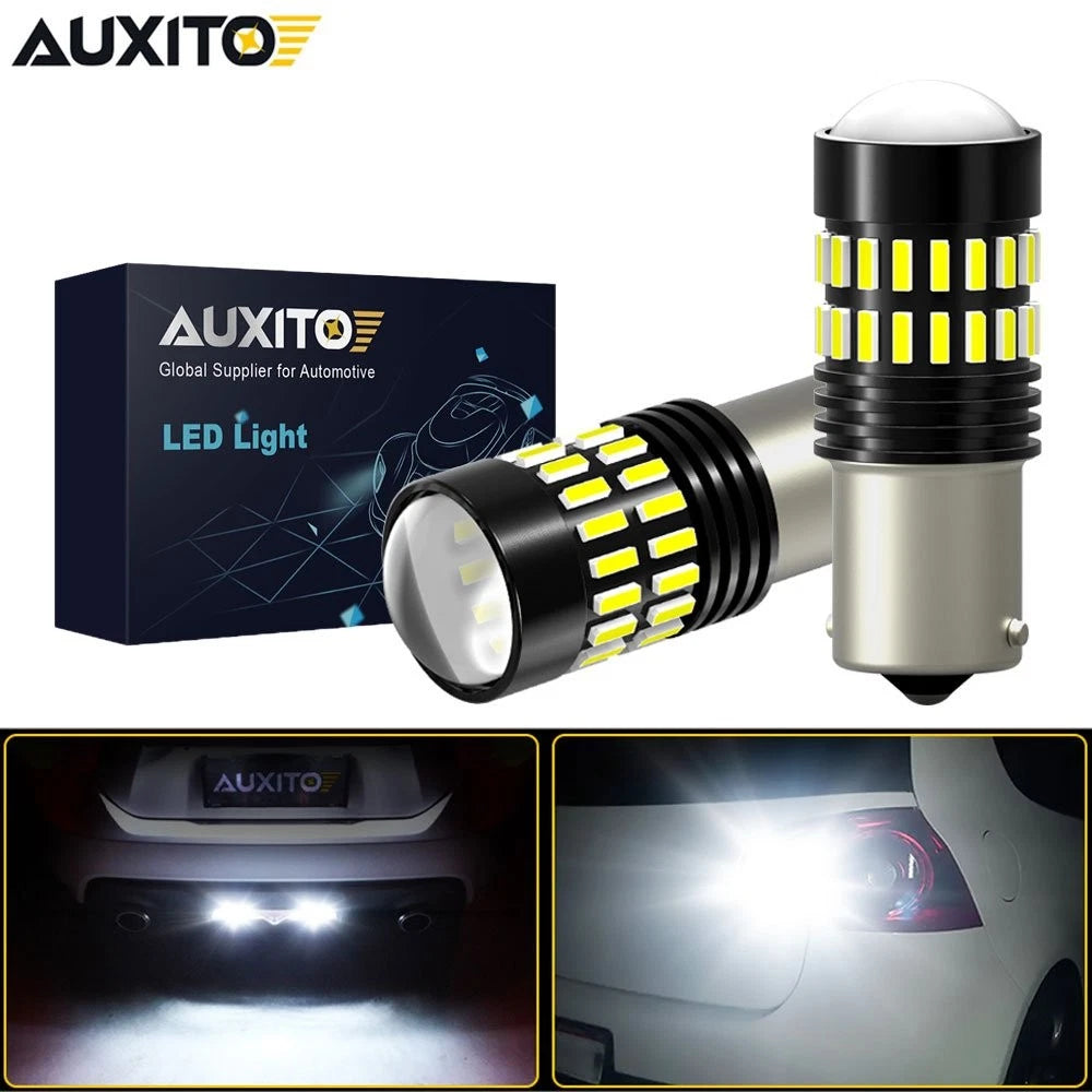 AUXITO 1156 7506 LED White 6000K Reverse Backup Turn Signal Parking Light Bulbs AUXITO