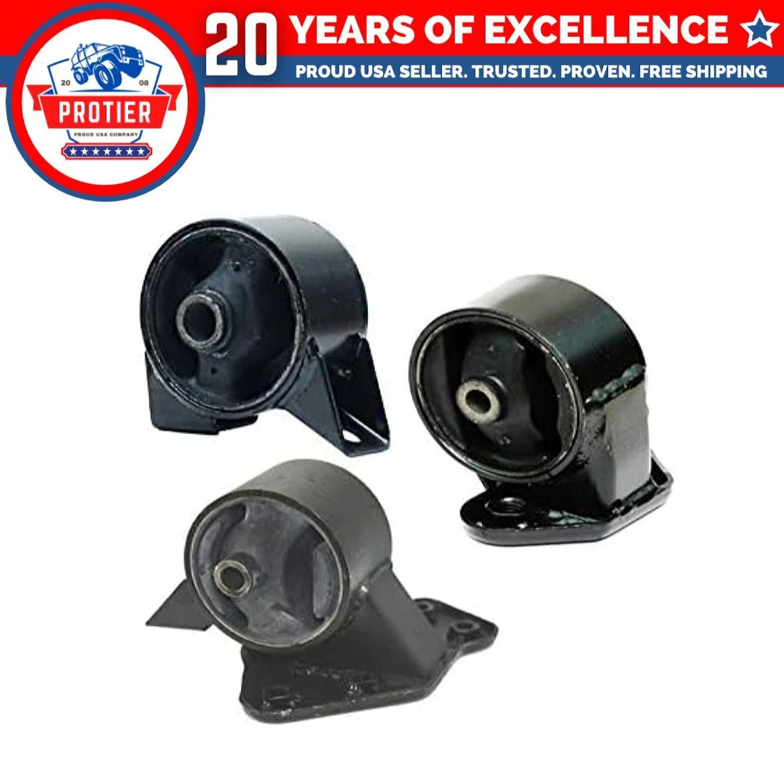 Motor & Trans Mount 3PCS Set 2001-2002 Fits Hyundai Accent 1.6L Compatible for 6B93BC-57