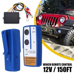 Wireless Winch Remote Control 12V Kit Receiver 150ft Twin Handset Switch Easy US 6B93BC-57
