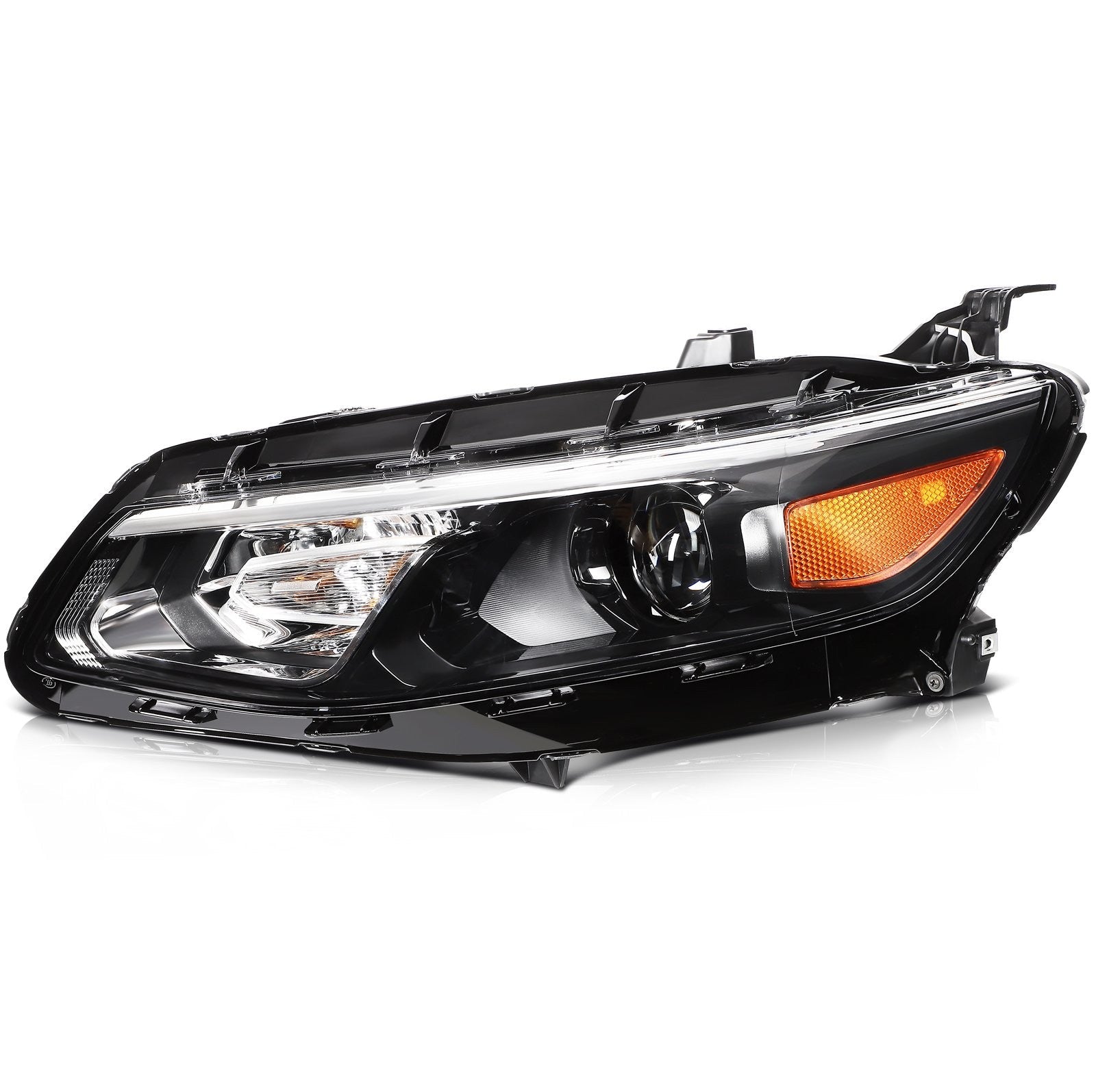 ECCPP Headlights Assembly For Chevrolet Malibu 2016-2018 Pair Kit Black Amber 6B93BC-57