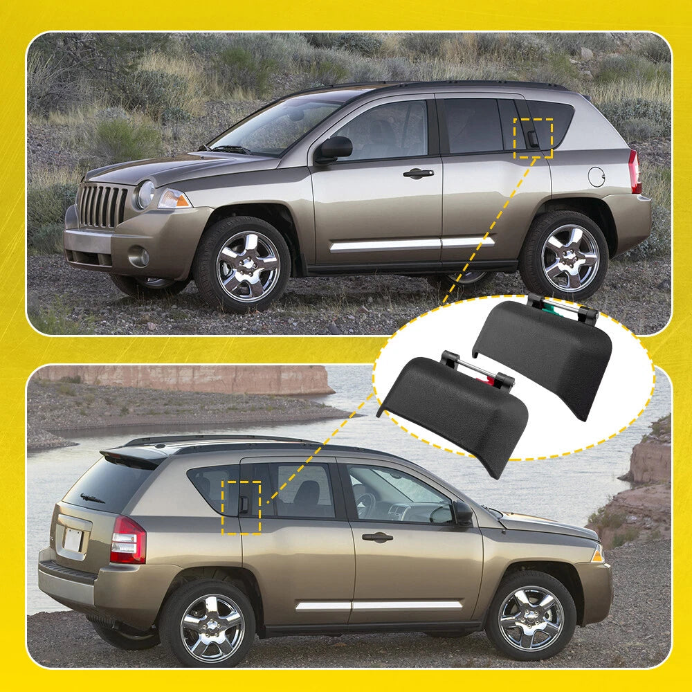 2x Exterior Door Handle Black Rear Left Right Side Fits 2007-2016 Jeep Compass A 6B93BC-57