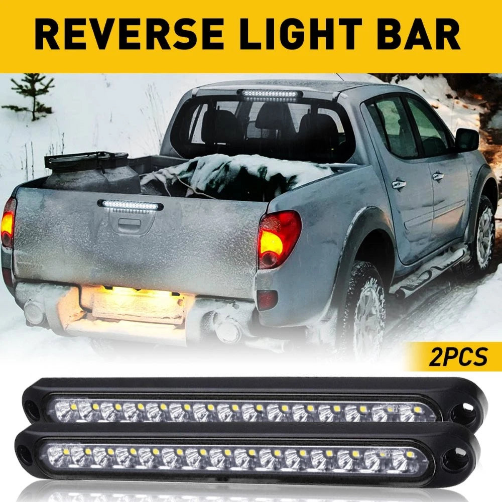 2x 10" White 15LED Truck Sealed Trailer Reverse Backup Bar Light Turn Tail Strip 6B93BC-57