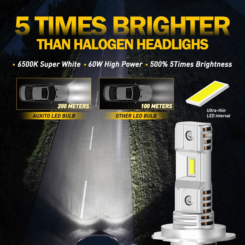 AUXITO H7 LED Headlight Combo Bulbs Kit High Low 6500K Super White Bright EOA AUXITO