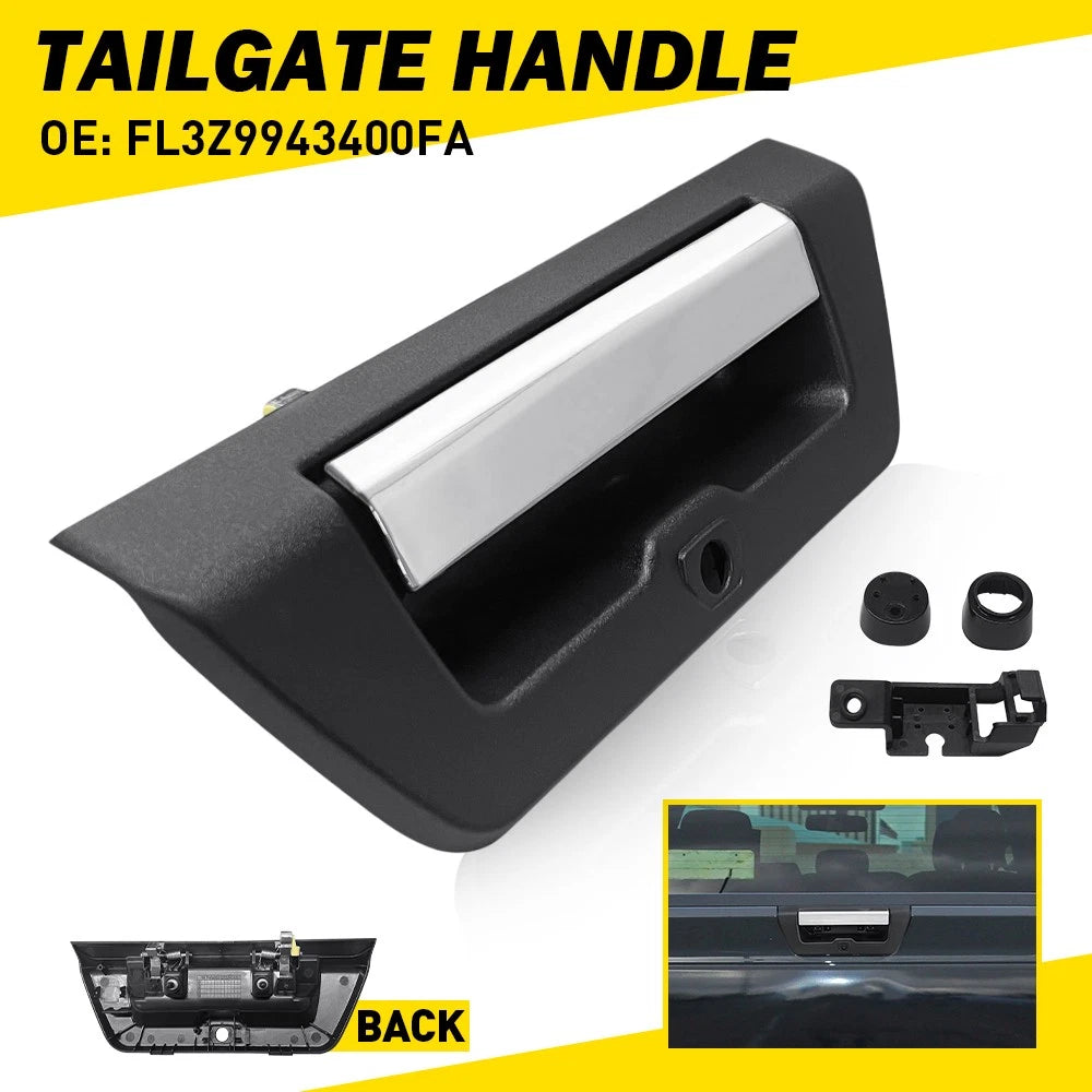 Tailgate Handle W/ Camera Hole For 2015-18 Ford F150 Rear Exterior Door Handle A 6B93BC-57