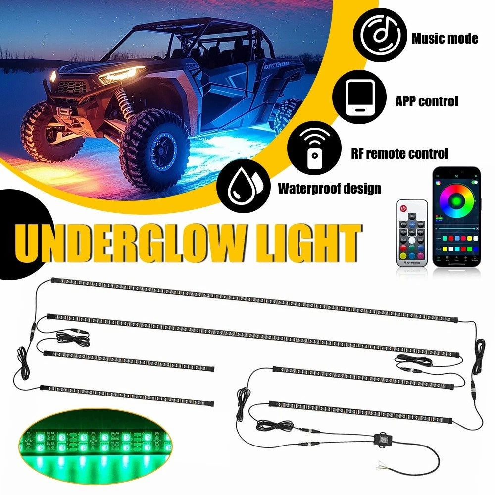 6PCS Double Row LED RGB Dream Lights Strip Neon Underglow LED Chasing Remote EOA 6B93BC-57