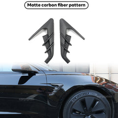 2Pcs ABS Matte Carbon Fiber Grain Side Camera Cover For Tesla Model 3 Highland