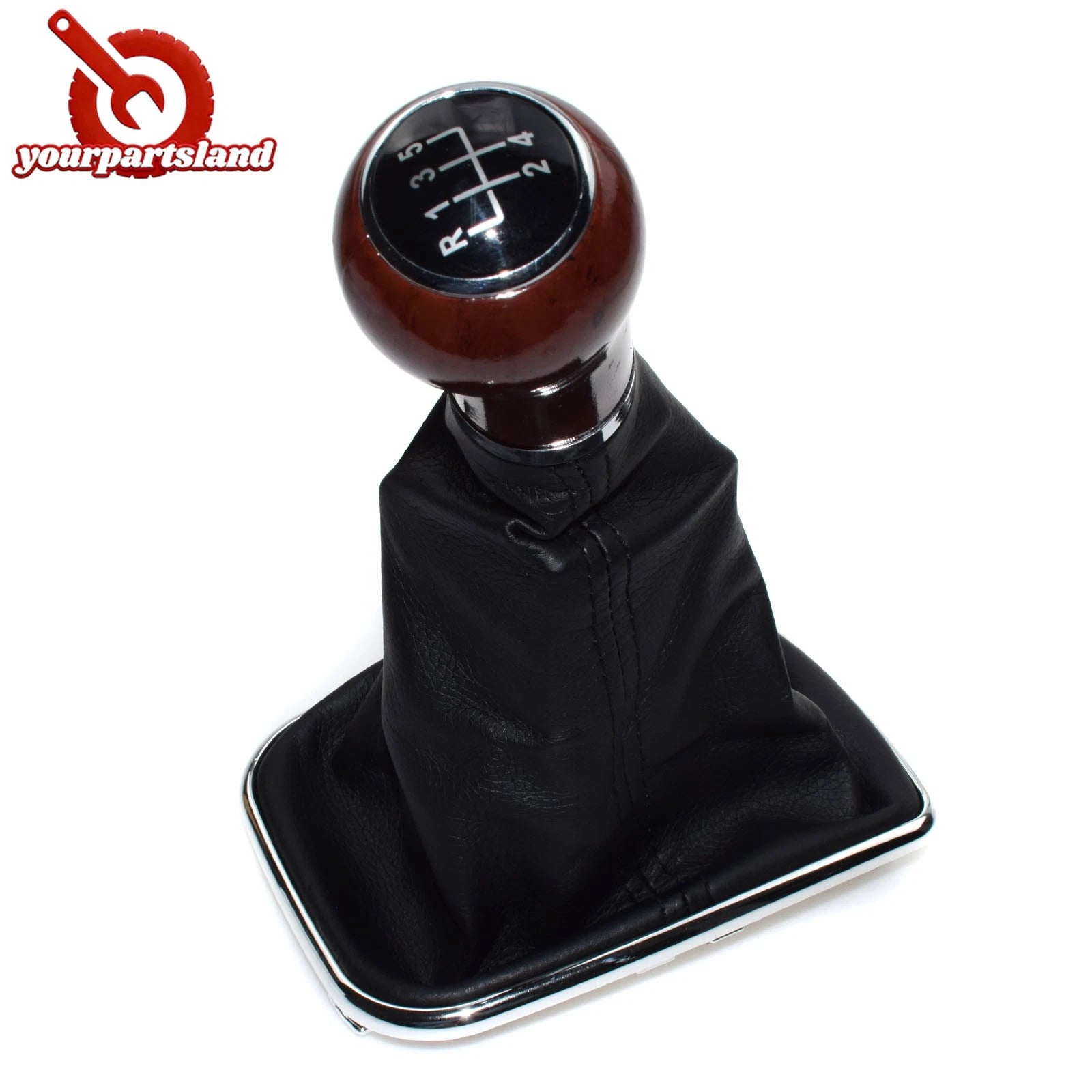 Wood Grain 5 Speed Gear Shift Knob Lever Shifter Gaitor Boot For VW Jetta 02-12 6B93BC-57
