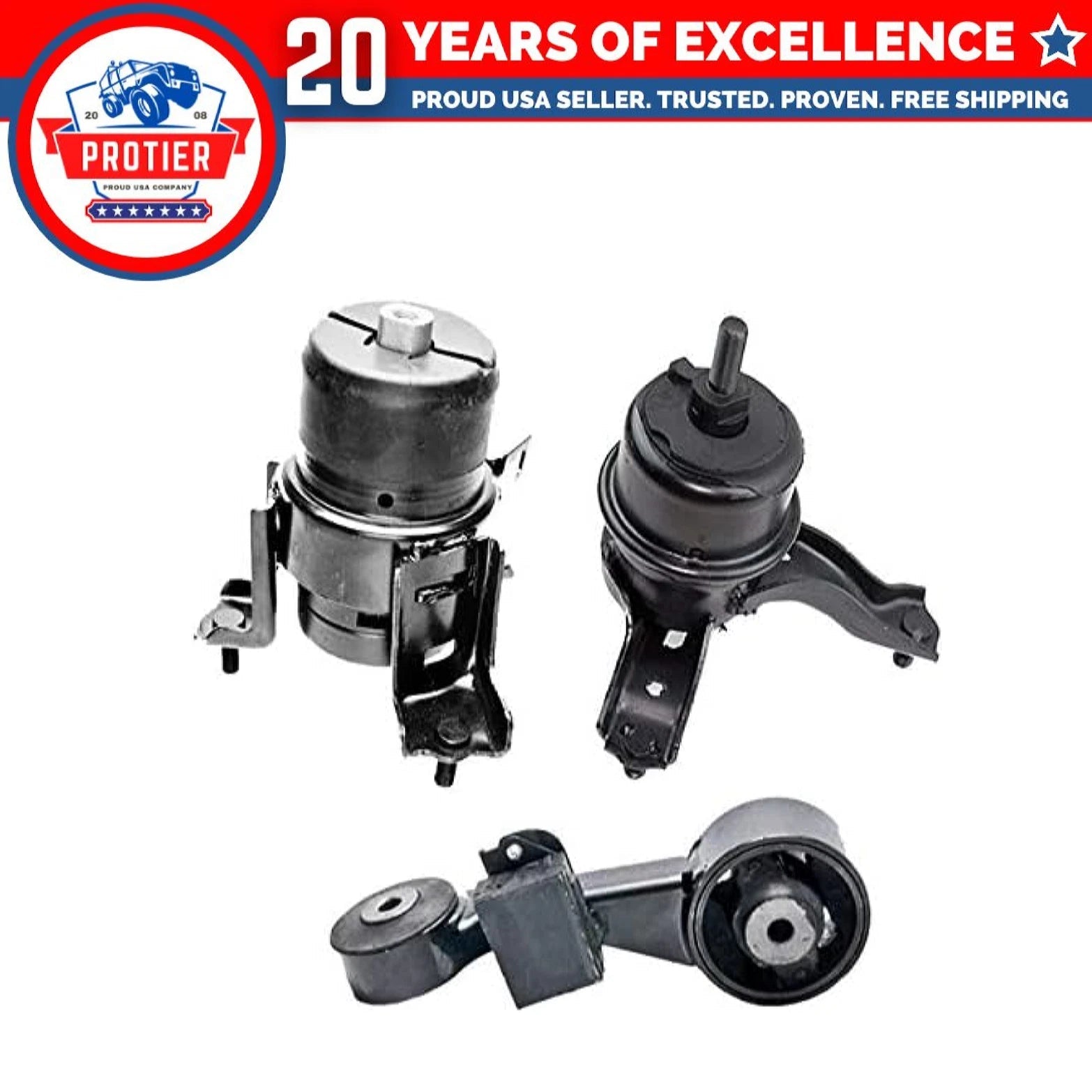 Fits 2010-2011 Toyota Camry 2.5L Engine Motor Mount Set 3PCS : A62009, A4295, 6B93BC-57