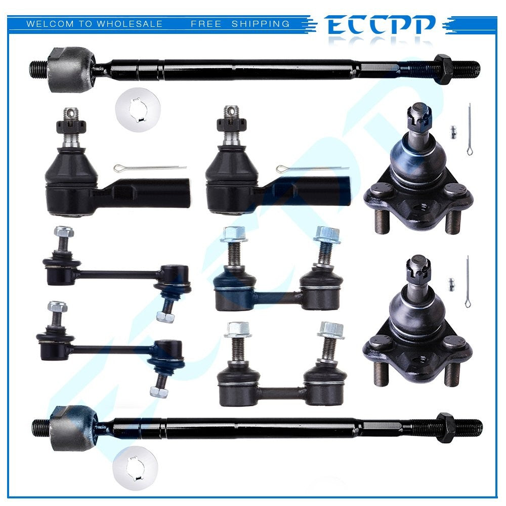10Pieces Front Tie Rod End Ball Joint Sway Bar End Link For Toyota For Corolla 6B93BC-57
