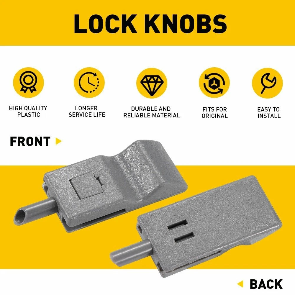 Door Lock Knob Front Rear Black For 2007-2013 Chevy GMC Yukon Silverado Sierra 6B93BC-57