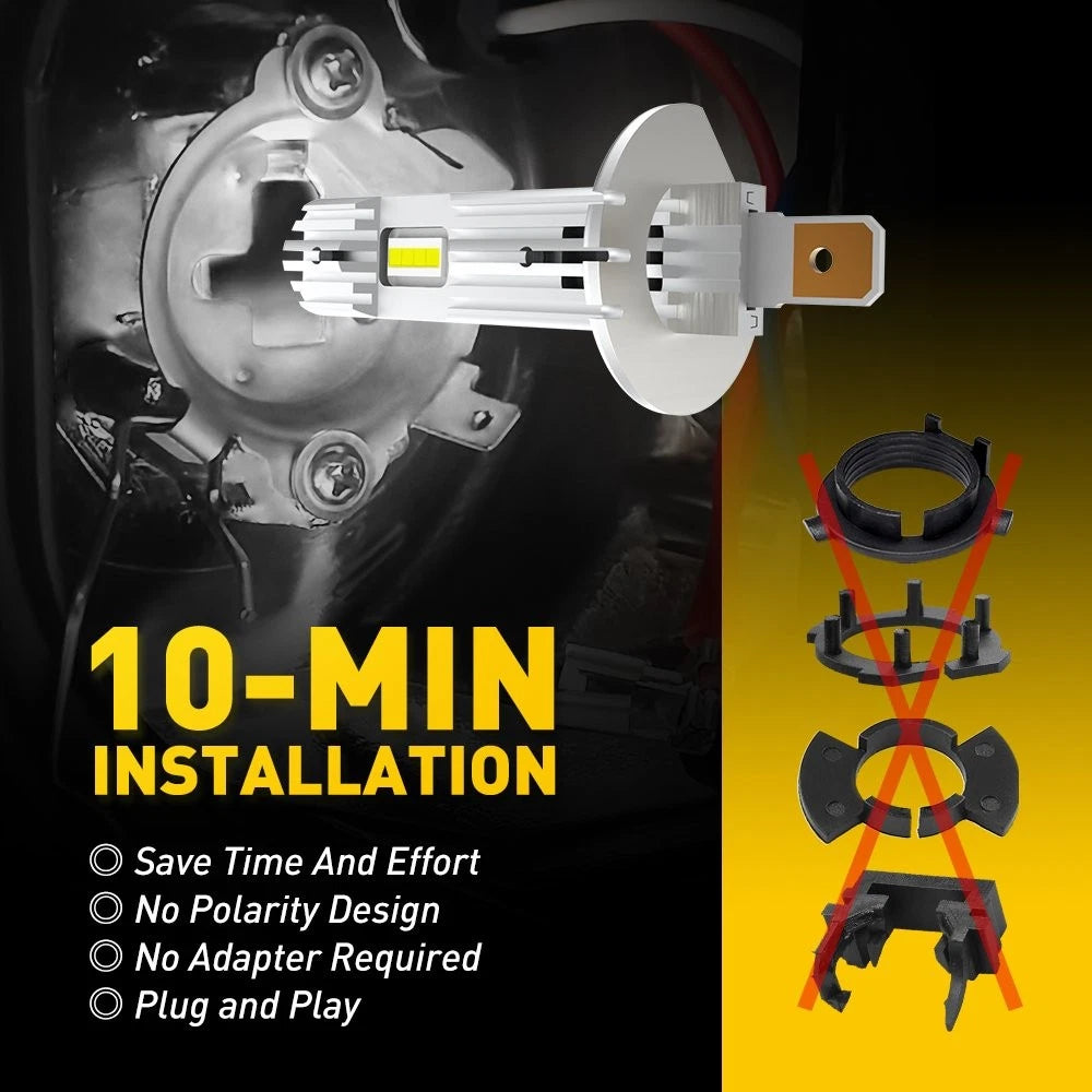 AUXITO 4x H1 LED Bulbs Headlight Conversion Kit High Low Beam 6500K Super White AUXITO
