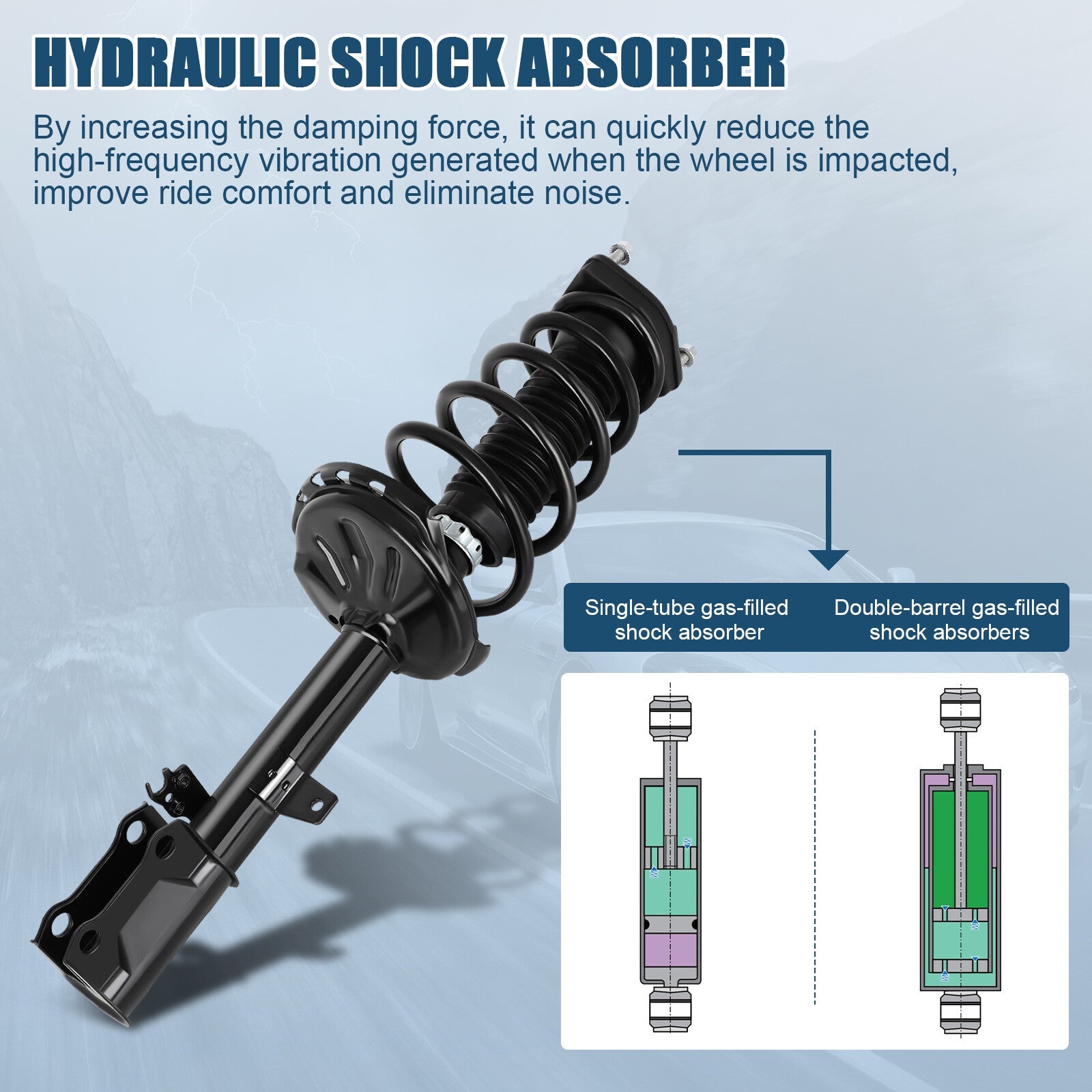 Rear Complete Strut Assembly for 2008-2013 Toyota Highlander 2013-2015 Venza FWD 6B93BC-57