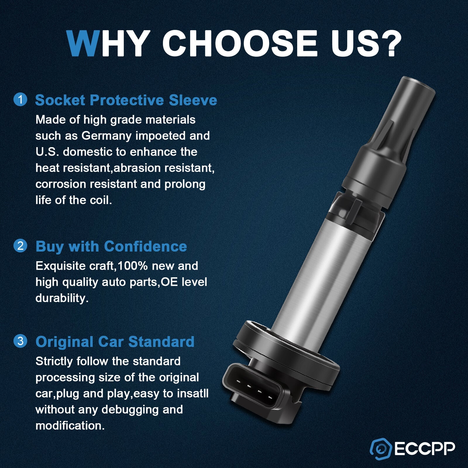 ECCPP 6 Ignition Coils For 4.2L V8 Jaguar S-Type Super Vanden Plas XF XJ8 XJR XK ECCPP