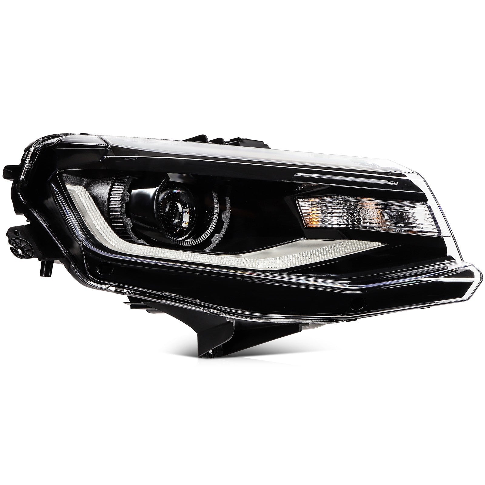 Pair Kit LED Black Headlights Assembly For 2016-2018 Chevrolet Camaro Black 6B93BC-57