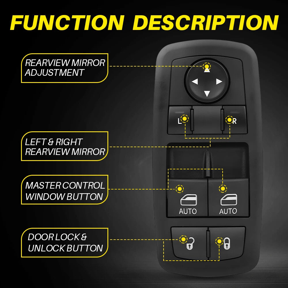 For 2015-2021 2022 Dodge Challenger Front Left Power Door Window Control Switch 6B93BC-57