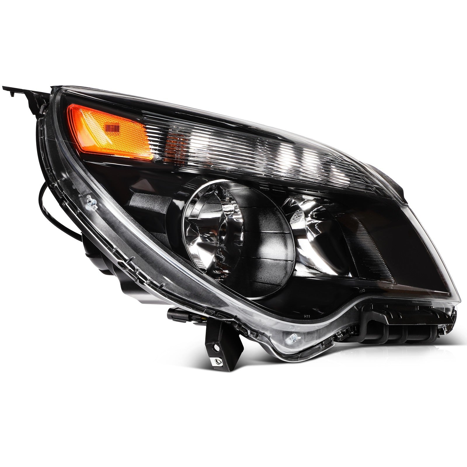 Pair Kit Halogen Headlights Assembly For 2010-2015 Chevrolet Equinox Black Amber 6B93BC-57