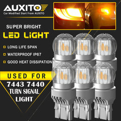 6X AUXITO 7443 7440 Yellow LED Light Front Rear Turn Signal Parking Bulbs 6T EOA AUXITO