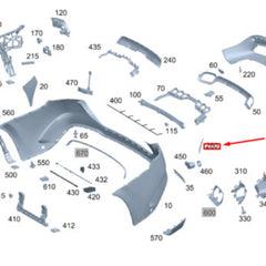 1Pc Left Side Rear Bumper Grille Cover Trim For Mercedes W167 GLE/AMG 2020-2022,