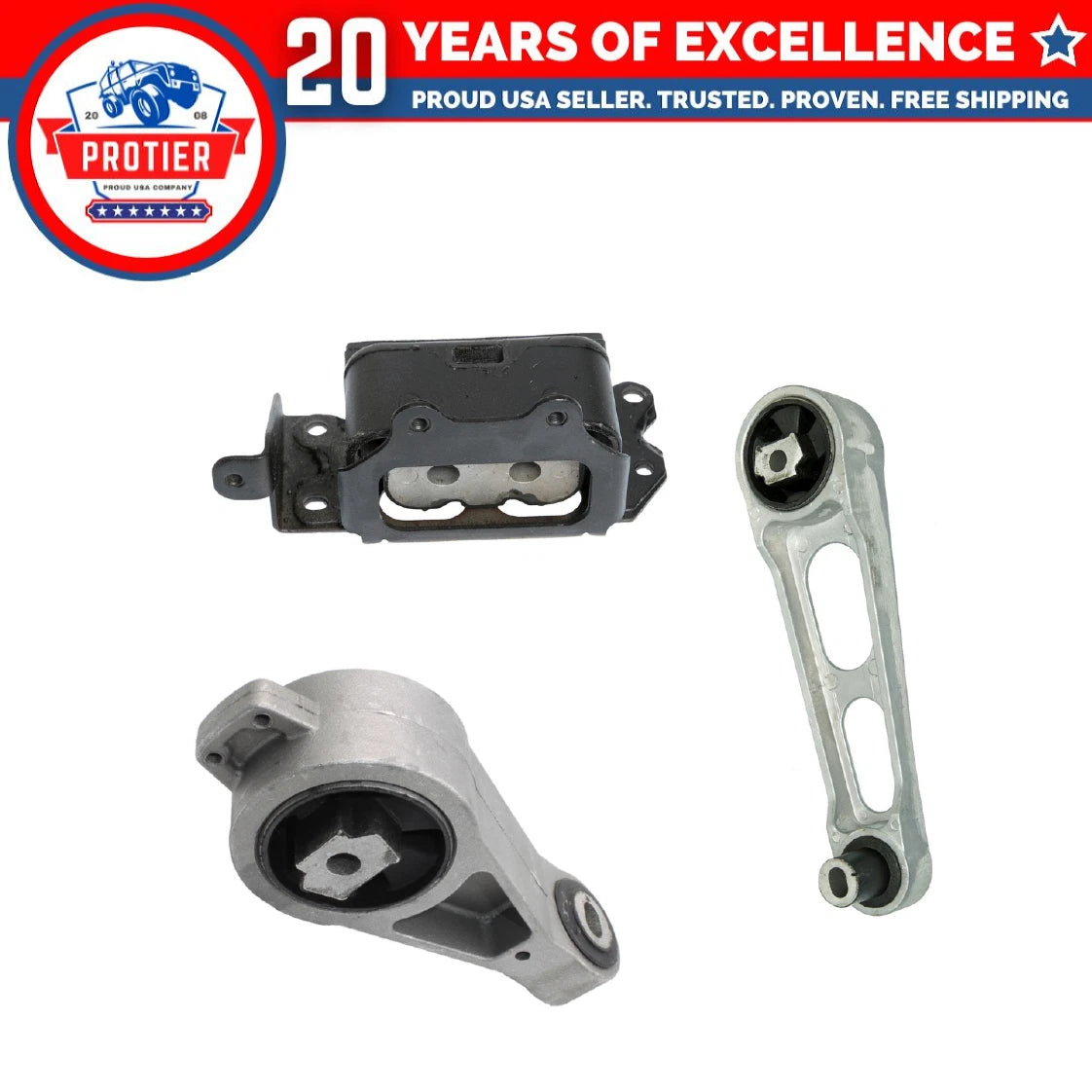 Motor & Trans Mount 3PCS for 03-09 Chrysler PT Cruiser 2.4L Turbo for Auto 6B93BC-57