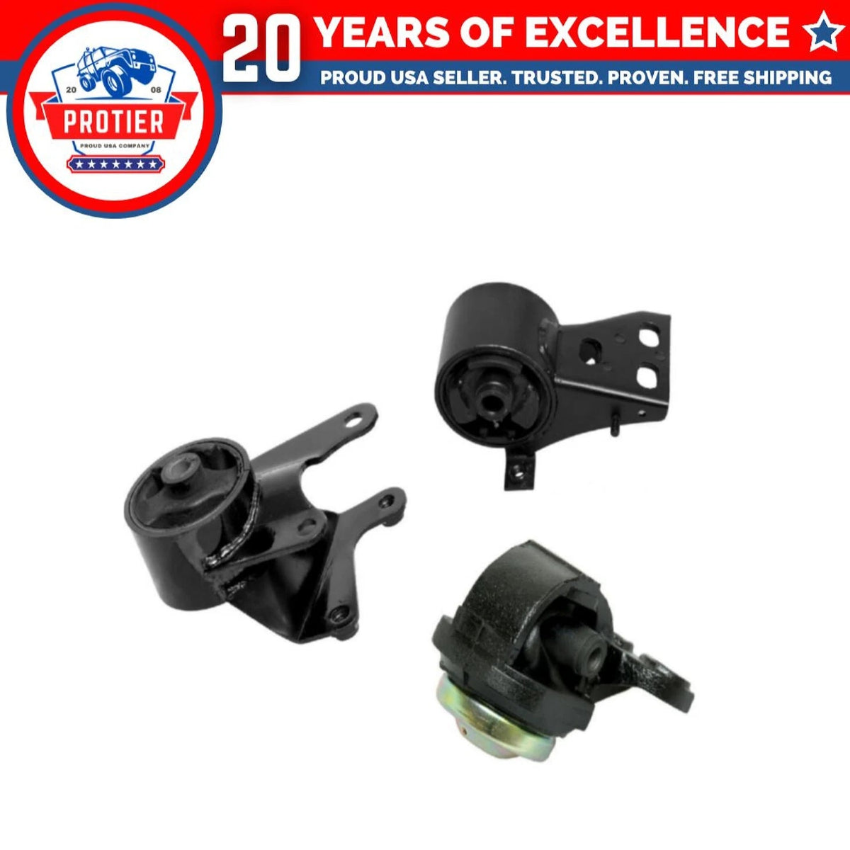 Motor & Trans Mount 3PCS Set Compatible for 1990-1992 Mazda 626 2.2L Compatible 6B93BC-57