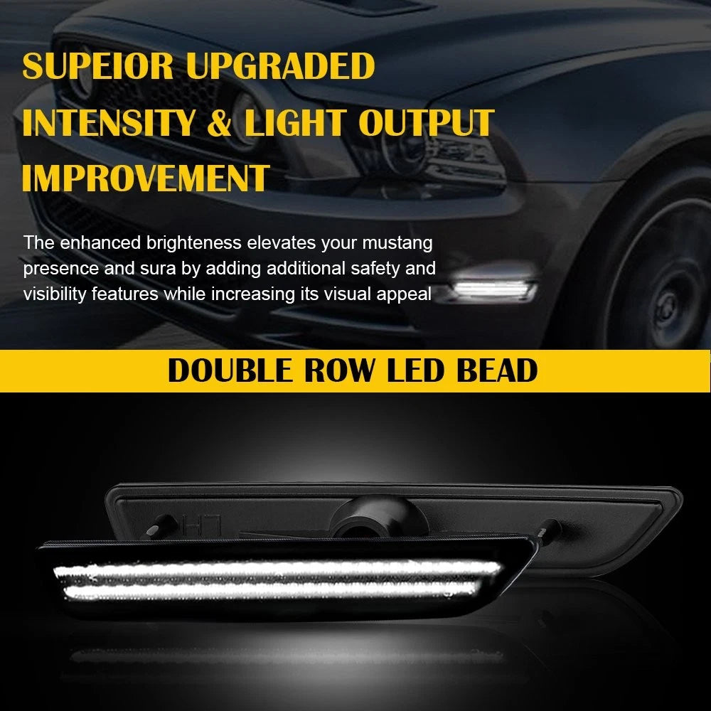Smoke Fender Side LED Marker Lights Bumper Lamp For 2010-2014 Ford Mustang EOA 6B93BC-57