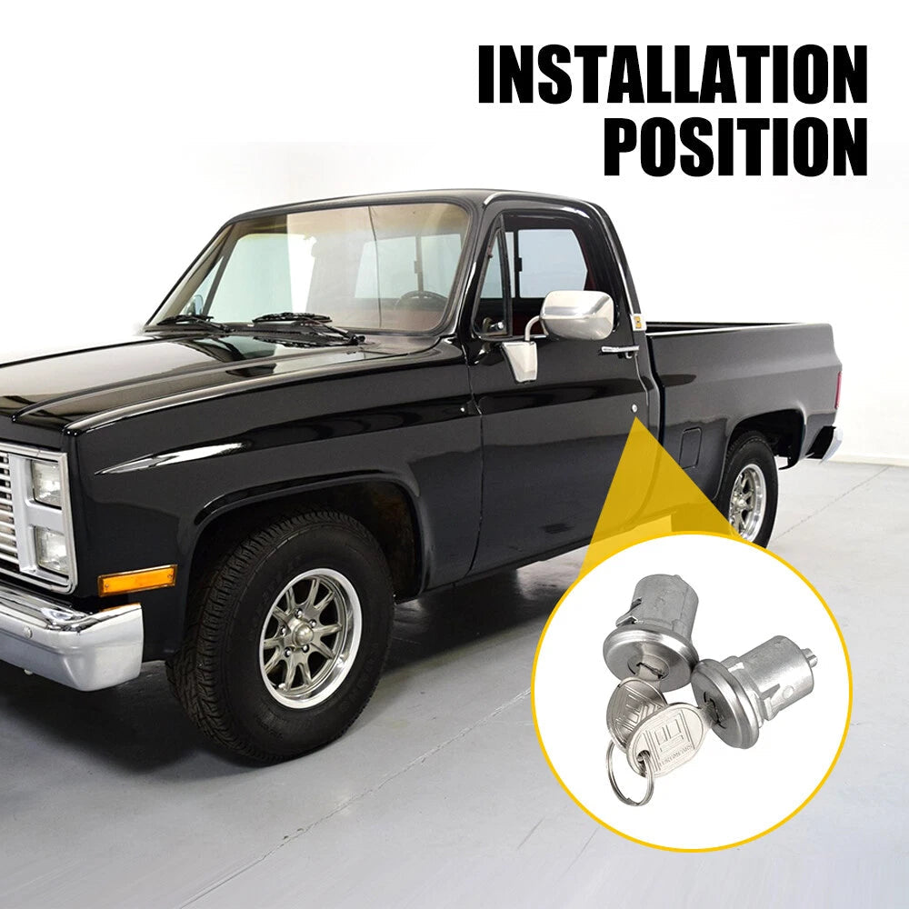 DLK2 Door Lock Cylinder w/ Keys Replacement for Chevy Truck C10 C20 C30 1500 EOA 6B93BC-57