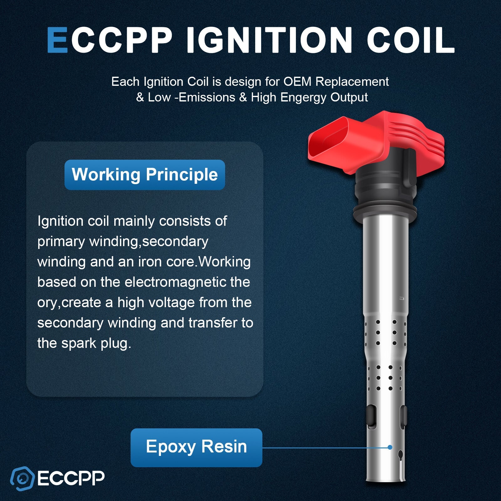 ECCPP 8 Ignition Coils For 2008-2010 Audi Q7 2007-2010 Audi Q7 V8 4.2L ECCPP