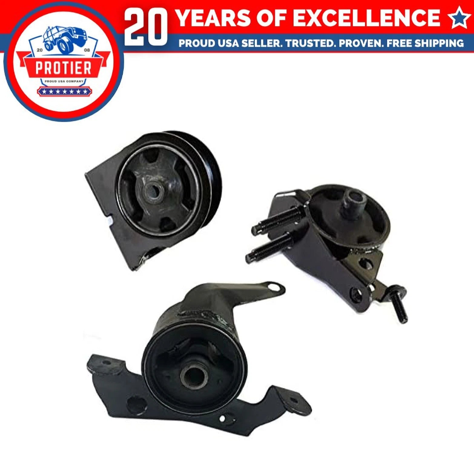 Fits 1994-1997 Toyota Celica 1.8L MANUAL Engine Motor Mount Set 3pc : A7233, 6B93BC-57
