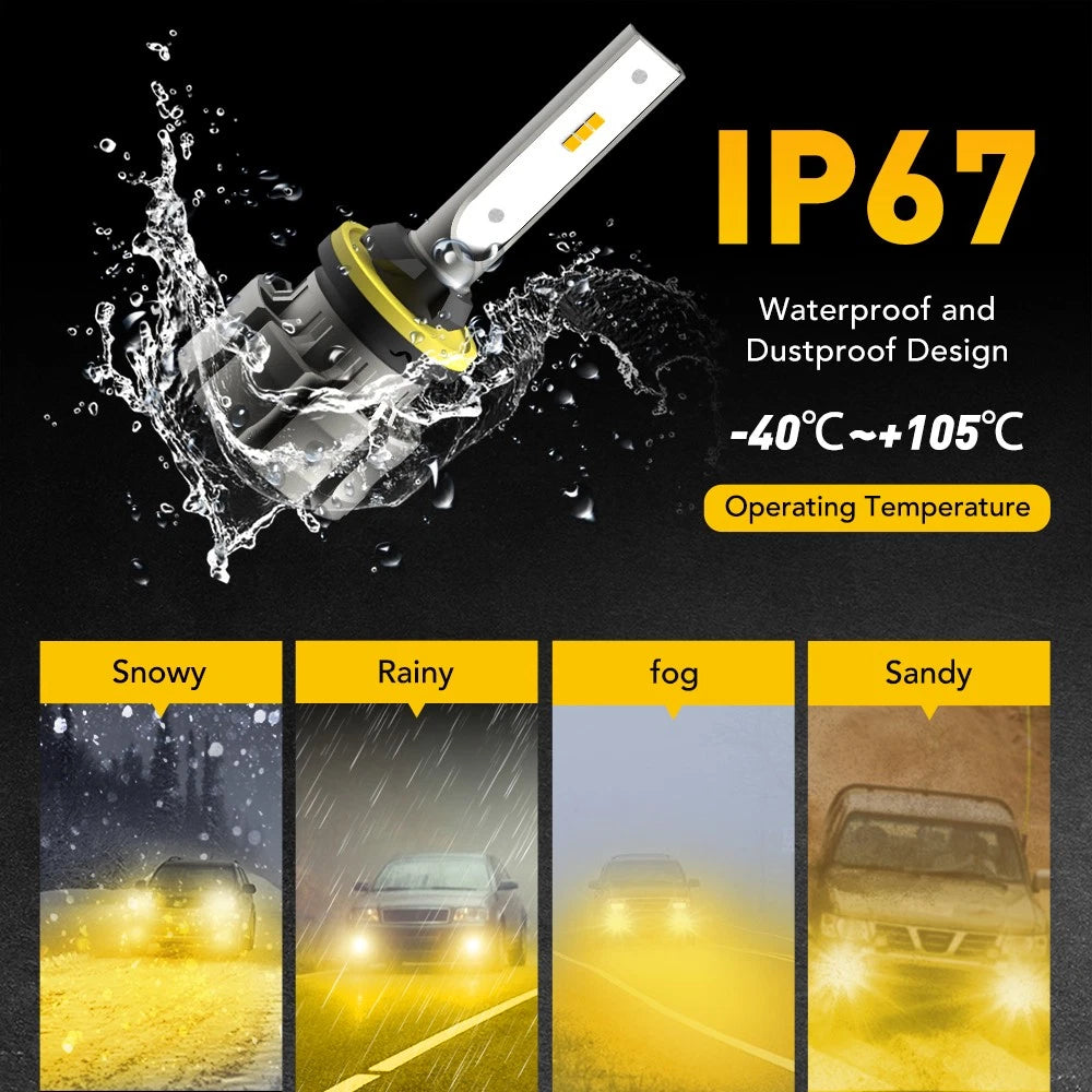 880 892 LED Fog Light Bulbs DRL Low Foglight Beam Day Running Light Amber 2000LM 6B93BC-57