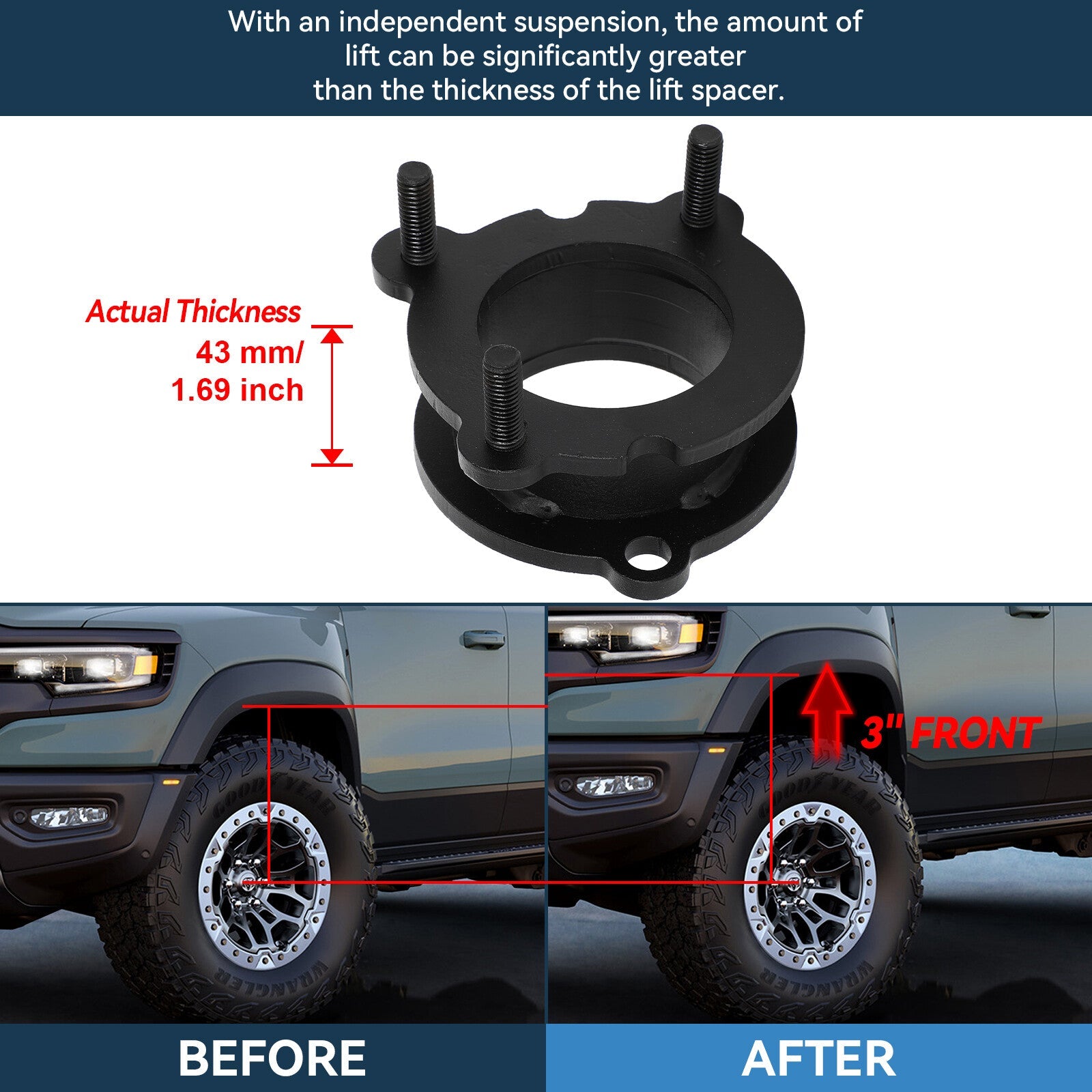 ECCPP 3" Front & 3" Rear Leveling Lift Kit For Chevrolet Trailblazer GMC Envoy 6B93BC-57