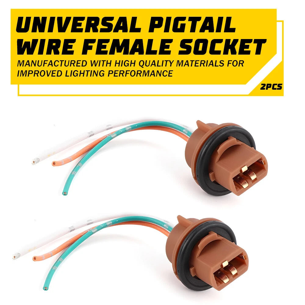 Flosser Pigtail Wire 2644 Female Socket 7443 Two Harness Front Turn Signal Lamp 6B93BC-57