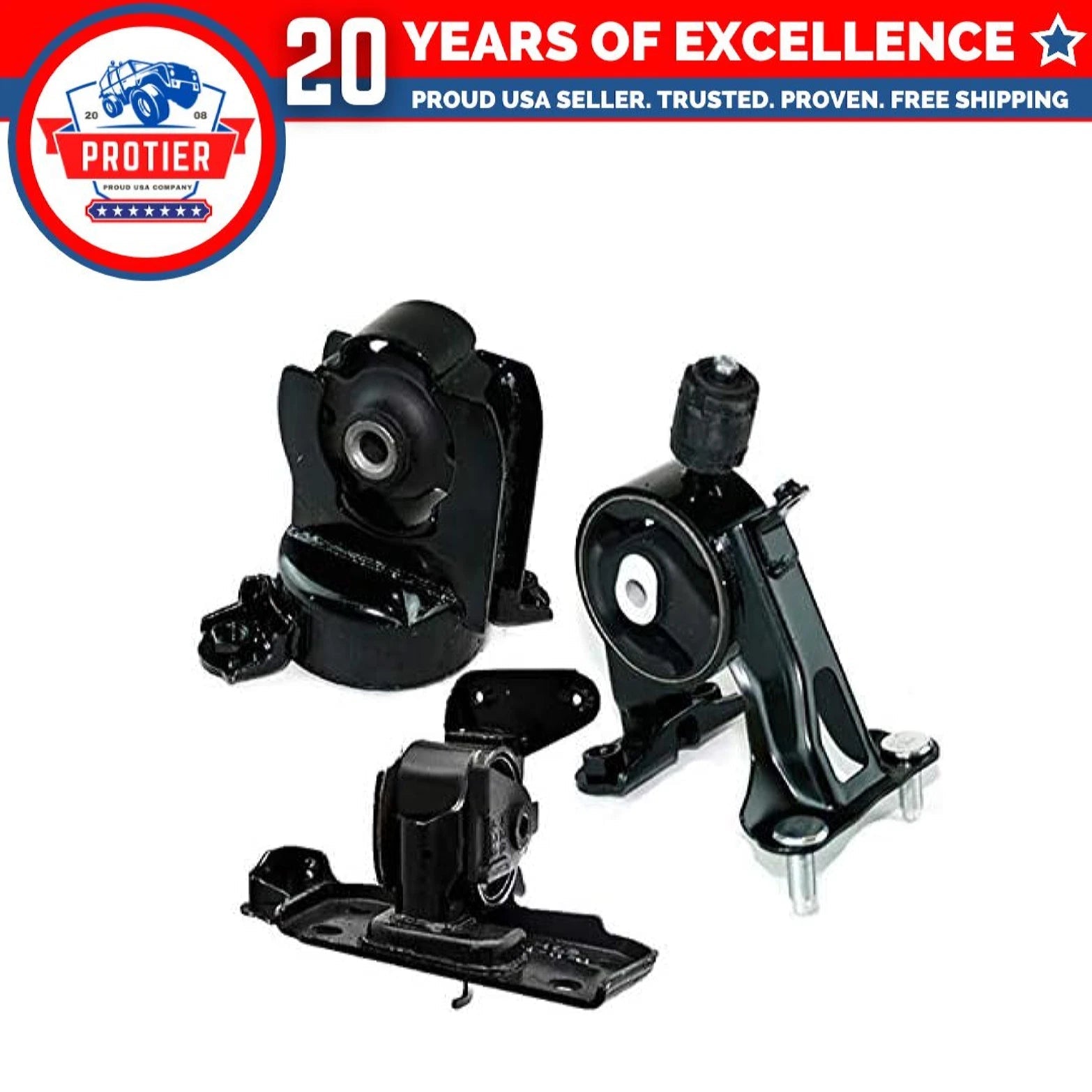 Fits 2006-2012 Toyota RAV4 3.5L 2WD FRNT/RR Motor & Trans Mount Set 3pcs : 6B93BC-57