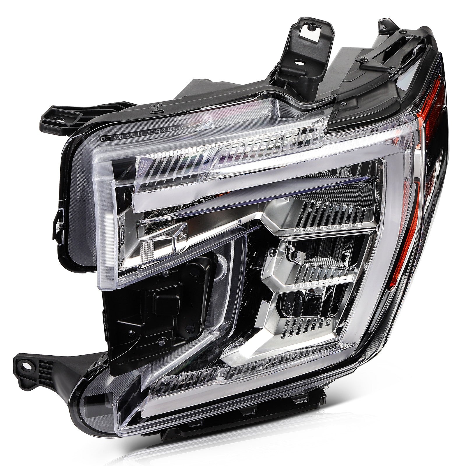 ECCPP LED Headlight Assembly For GMC Sierra 1500 2019-2022 Left Side Black Amber 6B93BC-57
