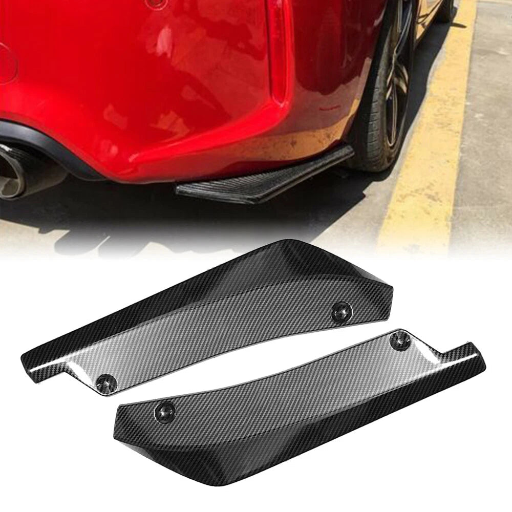 Universal Rear Bumper Lip Diffuser Splitter Canard Protector Carbon Fiber US EOA 6B93BC-57