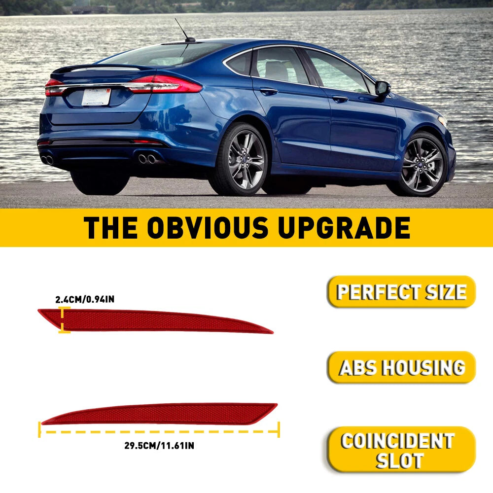 Rear Bumper Reflector Light Left+Right Case Side Red Fit For 2013-18 Ford Fusion 6B93BC-57