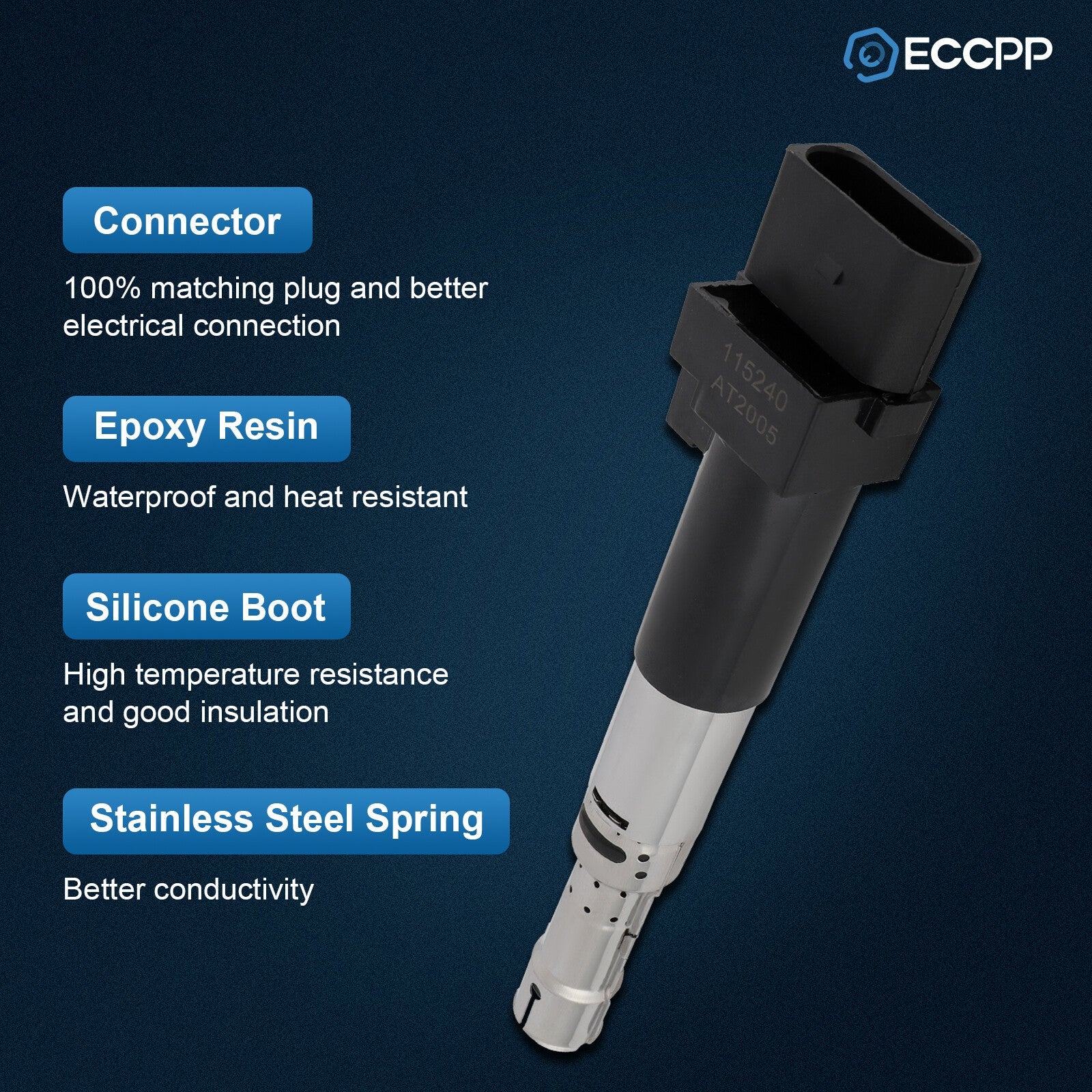 ECCPP 6 Ignition Coils For 2002 2003 2004 2005 VW Golf Jetta V6 2.8L 022905100A KOEEP