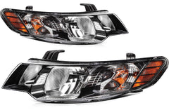 Pair Halogon Headlights Assembly For 2010-2013 Kia Forte 2.0L 2.4L Black Amber 6B93BC-57