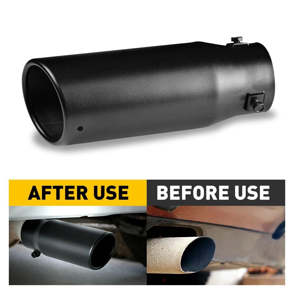 Car Exhaust Tip Muffler Pipe Tail Coating Stainless Steel Fit Black 1.4"-2.5" 6B93BC-57