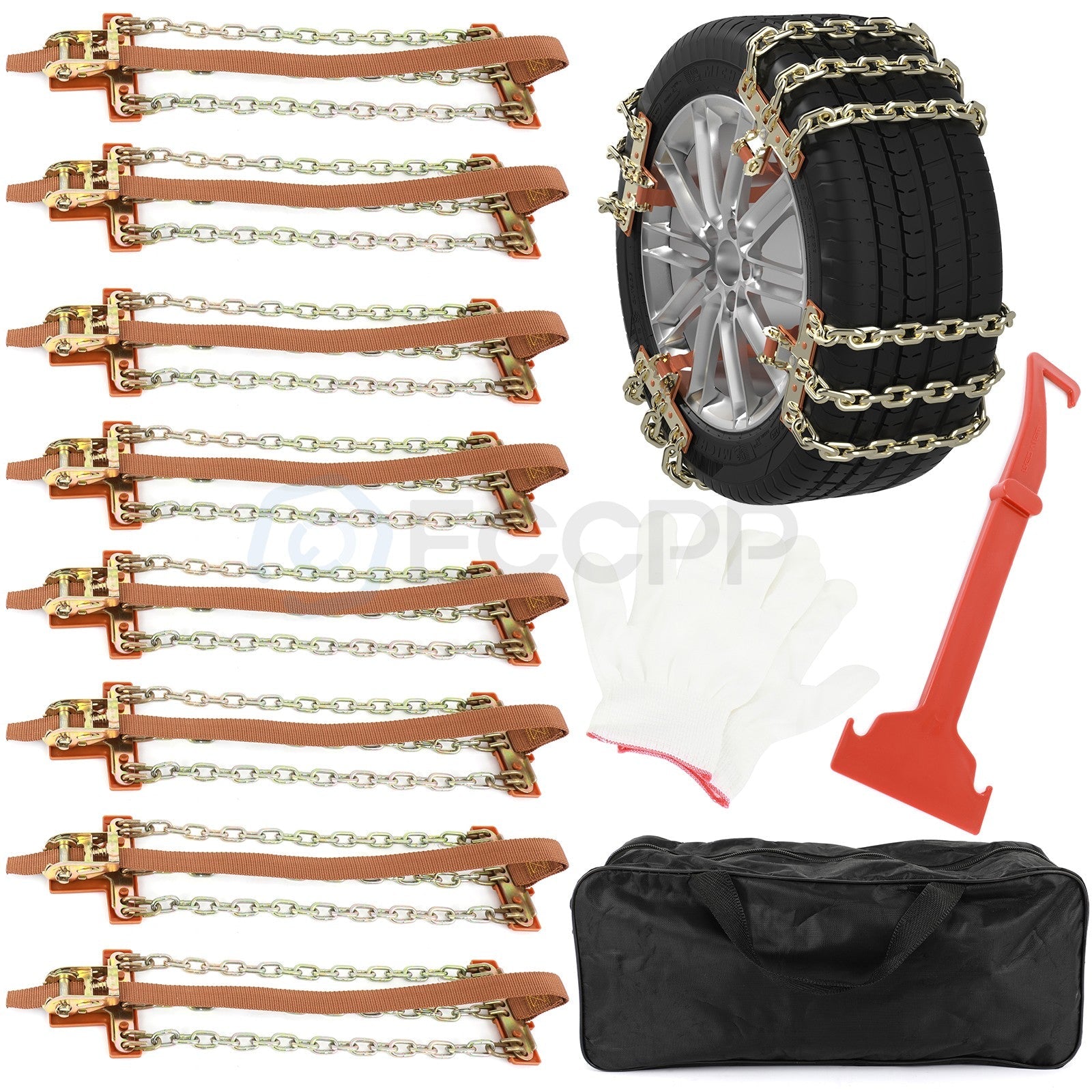 Auto Off-road Car SUV Tire Snow Anti-skid Chains For 165-275mm Universal Chains 6B93BC-57