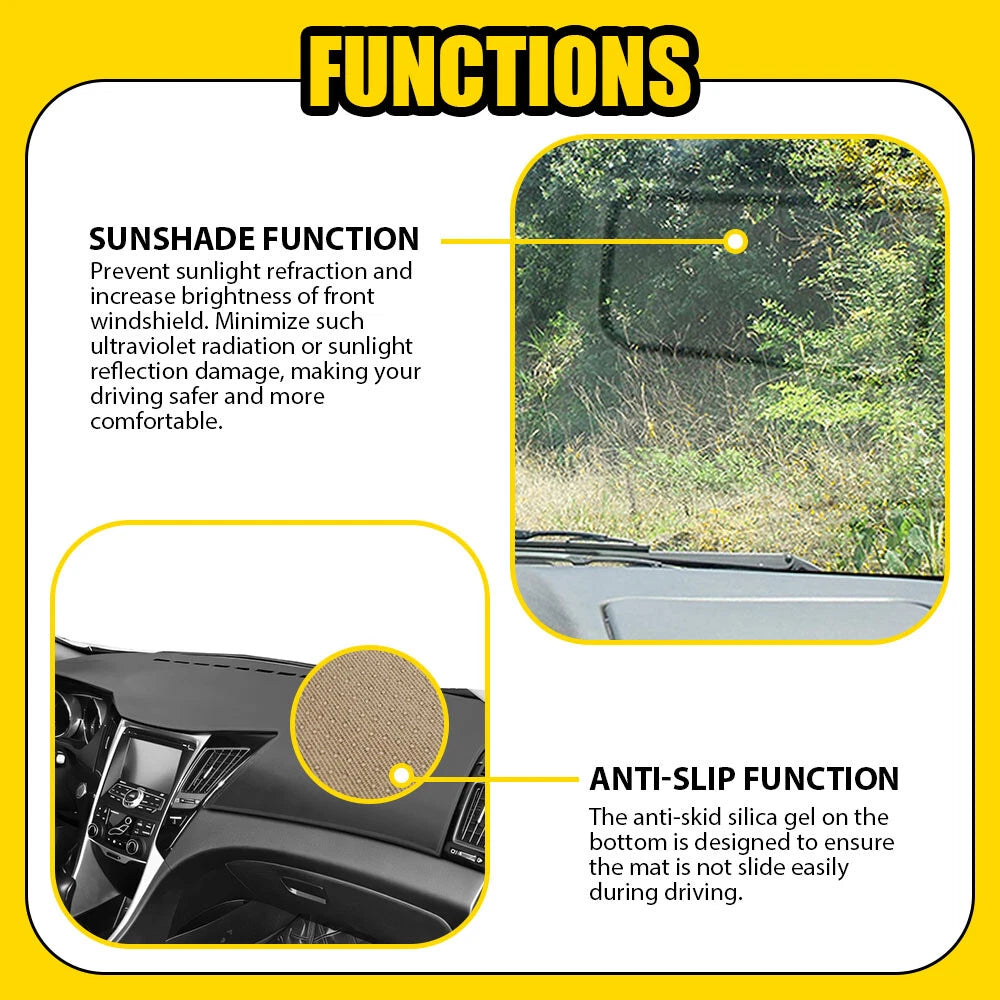Car Leather Dashboard For Hyundai Sonata 2011-2014 Dash Cover Protector Mat USA 6B93BC-57