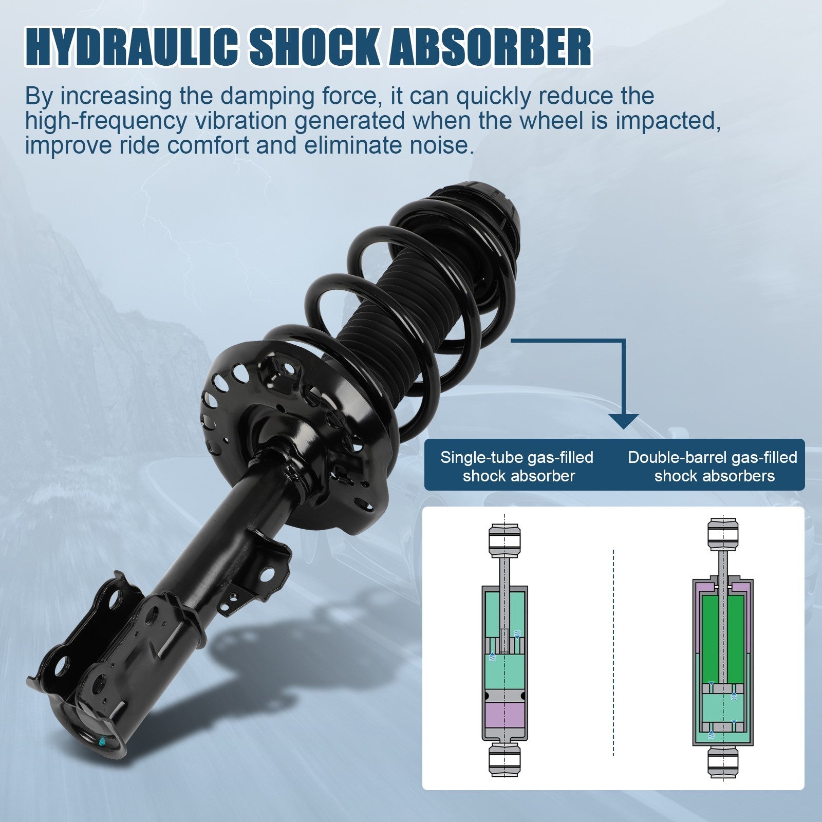 2PCS Front Complete Struts Shocks With Coil Springs For 2010-2012 2013 Kia Soul 6B93BC-57