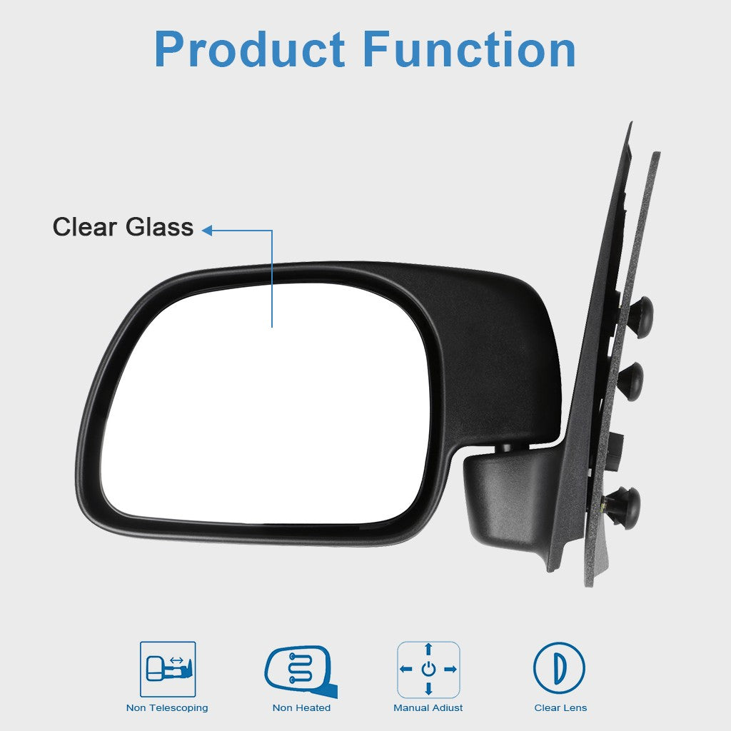 Side View Clear Manual Fold Mirror For 1999-2015 Ford F250 Left Hand KOEEP