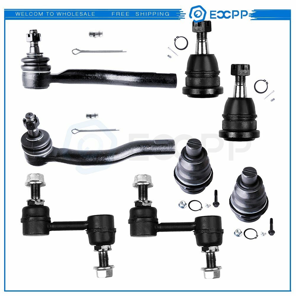 For Nissan Titan & Armada 8PCS Front Upper Lower Ball Joints Sway Bars Tie Rods