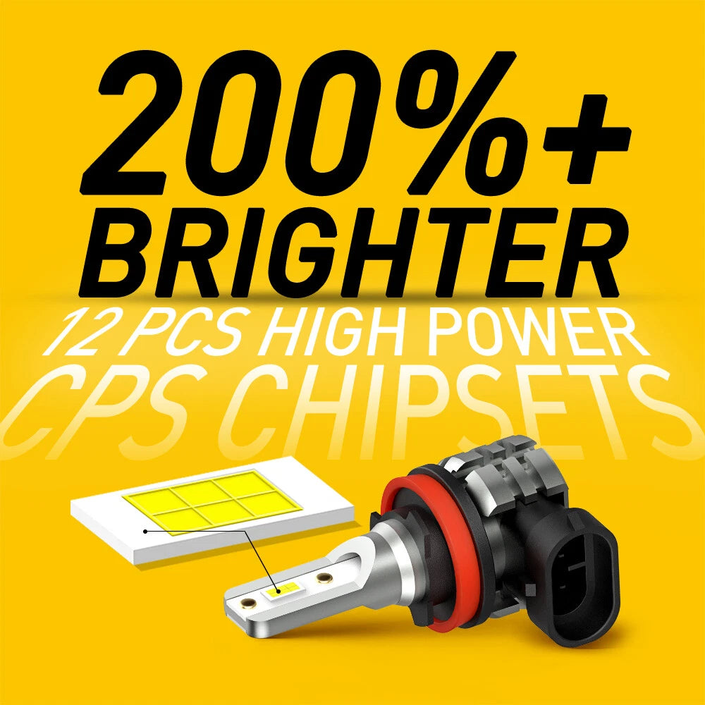 2X AUXITO H11 H16 H8 LED Fog Driving Light 6000K Super Bright Bulb DRL White L3A AUXITO