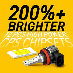 2X AUXITO H11 H16 H8 LED Fog Driving Light 6000K Super Bright Bulb DRL White L3A AUXITO