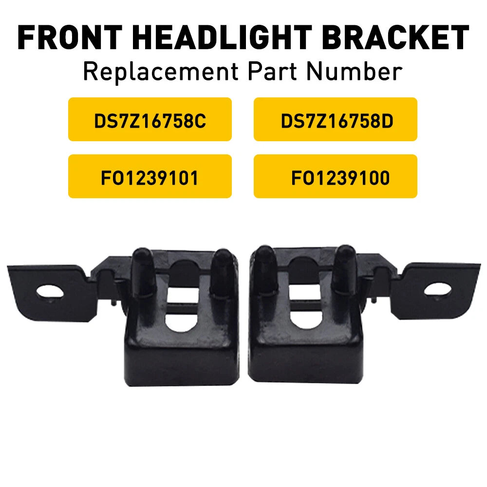 Left & Right Headlight Lamp Mount Bracket For Ford 13-16 Fusion Lincoln MKZ 6B93BC-57